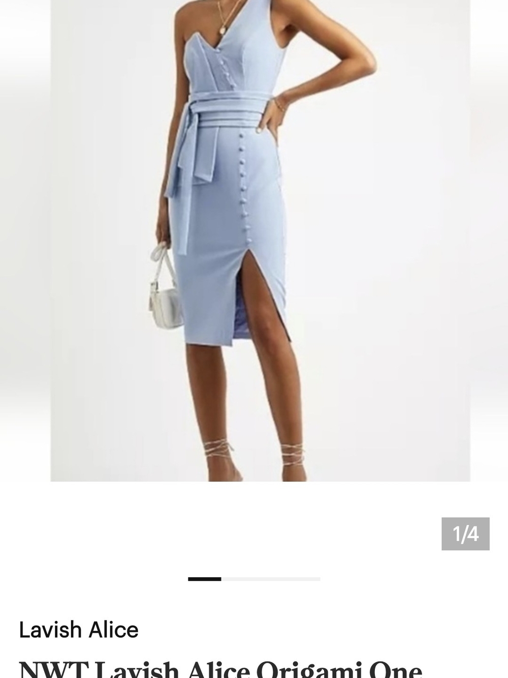 Lavish Alice Light Blue One-Shoulder Dress